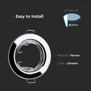 GU10 recessed frame/fixture, 2 pcs, round, Ø80X30mm, recessed Dimm. Ø65mm, chrome-plated, V-TAC