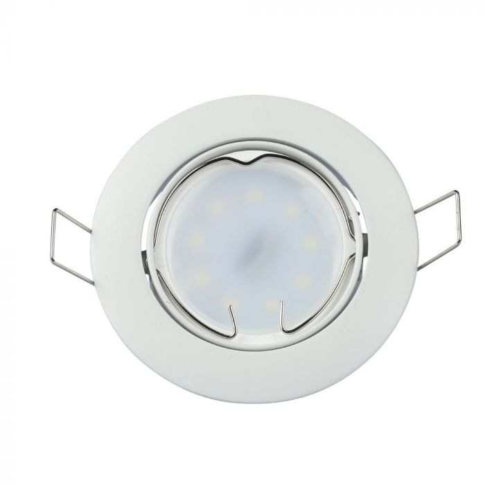 GU10 recessed frame/fixture, round, adjustable lighting angle, Ø82X25 mm, recessed Ø74 mm, white, V-TAC