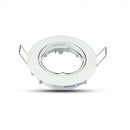 Встраиваемая рамка/светильник GU10, круглая, регулируемый угол освещения, Ø82X25 мм, встраиваемая Ø74 мм, белый, V-TAC