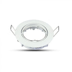 GU10 recessed frame/fixture, round, adjustable lighting angle, Ø82X25 mm, recessed Ø74 mm, white, V-TAC