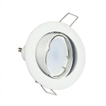 GU10 recessed frame/fixture, round, adjustable lighting angle, Ø82X25 mm, recessed Ø74 mm, white, V-TAC