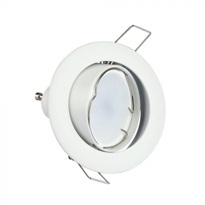 GU10 recessed frame/fixture, round, adjustable lighting angle, Ø82X25 mm, recessed Ø74 mm, white, V-TAC