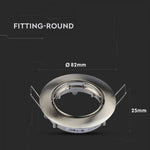 GU10 recessed frame/fixture, round, adjustable lighting angle, Ø82X25 mm, recessed Ø74 mm, satin nickel, V-TAC