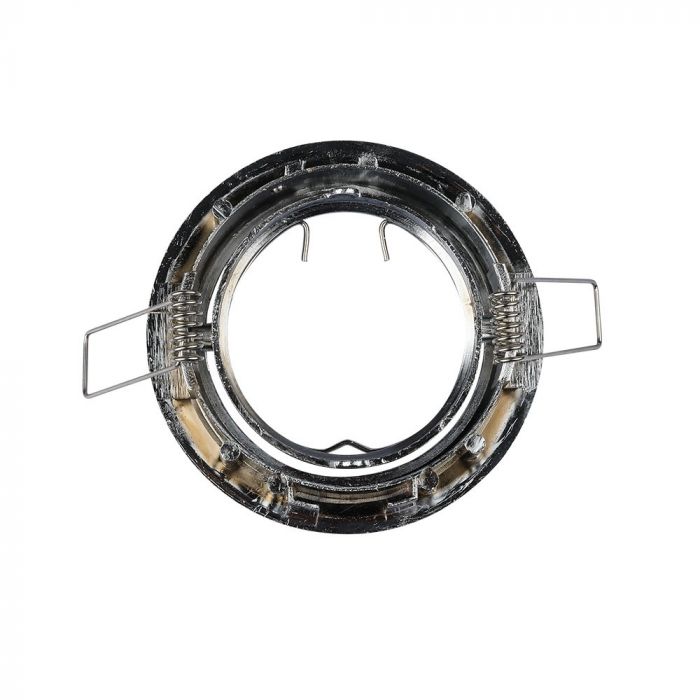 GU10 recessed frame/fixture, round, adjustable lighting angle, Ø82X25 mm, recessed Ø74 mm, chrome-plated, V-TAC
