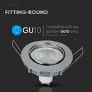 GU10 recessed frame/fixture, round, adjustable lighting angle, Ø82X25 mm, recessed Ø74 mm, chrome-plated, V-TAC