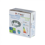 GU10 iebūvējams karkass/armatūra, apaļas formas, regulējams apgaismojuma leņķis, Ø82X25 mm, iebūv. izm Ø74 mm, hromēts, V-TAC