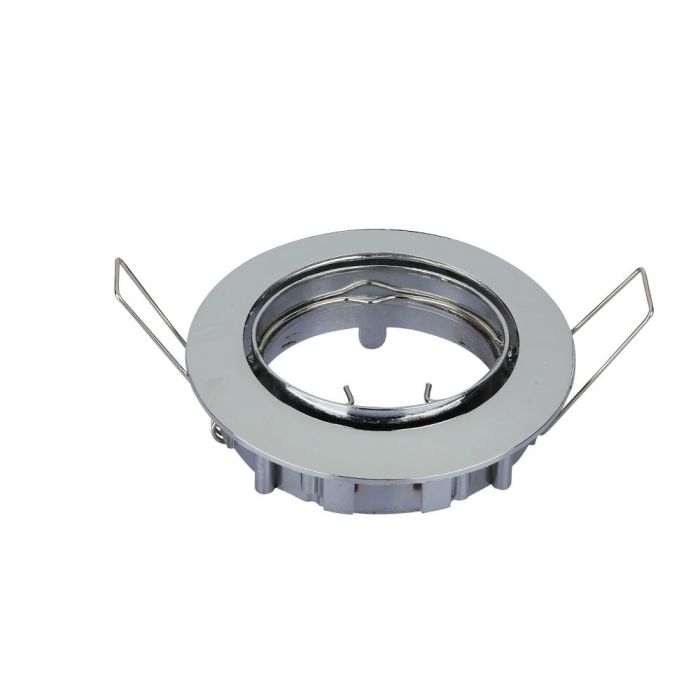 GU10 recessed frame/fixture, round, adjustable lighting angle, Ø82X25 mm, recessed Ø74 mm, chrome-plated, V-TAC
