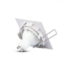 GU10 recessed frame/fixture, square, adjustable light direction, 80X80x25mm, recessed. Ø74mm, white, V-TAC