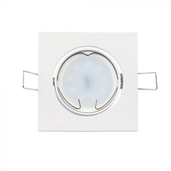 GU10 recessed frame/fixture, square, adjustable light direction, 80X80x25mm, recessed. Ø74mm, white, V-TAC
