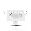 GU10 recessed frame/fixture, square, adjustable light direction, 80X80x25mm, recessed. Ø74mm, white, V-TAC