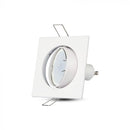 GU10 recessed frame/fixture, square, adjustable light direction, 80X80x25mm, recessed. Ø74mm, white, V-TAC