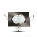 GU10 recessed frame/fixture, square, adjustable light direction, 80X80x25mm, recessed. Ø74mm, satin nickel, V-TAC