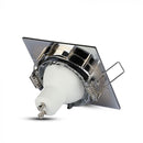 GU10 recessed frame/fixture, square, adjustable light direction, 80X80x25mm, recessed. Ø74mm, chrome-plated, V-TAC