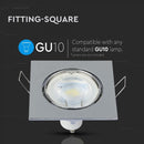 GU10 recessed frame/fixture, square, adjustable light direction, 80X80x25mm, recessed. Ø74mm, chrome-plated, V-TAC