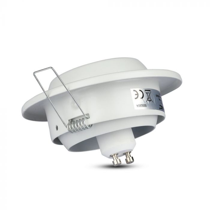 GU10 recessed frame/fixture, round, adjustable light direction, Ø100X45mm, recessed Ø90mm, white, V-TAC