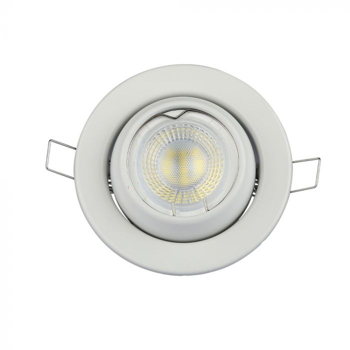 GU10 recessed frame/fixture, round, adjustable light direction, Ø100X45mm, recessed Ø90mm, white, V-TAC