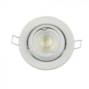 GU10 recessed frame/fixture, round, adjustable light direction, Ø100X45mm, recessed Ø90mm, white, V-TAC
