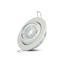 GU10 recessed frame/fixture, round, adjustable light direction, Ø100X45mm, recessed Ø90mm, white, V-TAC