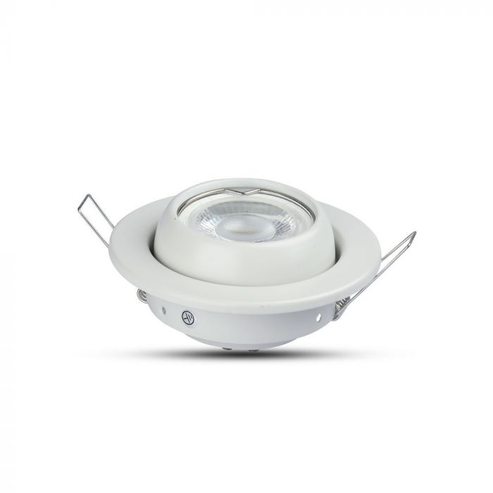 GU10 recessed frame/fixture, round, adjustable light direction, Ø100X45mm, recessed Ø90mm, white, V-TAC