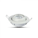 GU10 recessed frame/fixture, round, adjustable light direction, Ø100X45mm, recessed Ø90mm, white, V-TAC