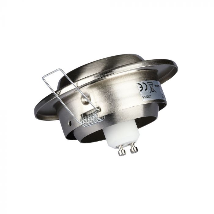 GU10 recessed frame/fixture, round, adjustable light direction, Ø100X45mm, recessed Ø90mm, satin nickel, V-TAC