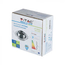 GU10 recessed frame/fixture, round, adjustable light direction, Ø100X45mm, recessed Ø90mm, satin nickel, V-TAC