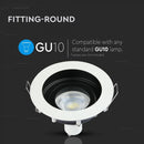 GU10 built-in frame/fixture, round shape, white, V-TAC