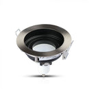 GU10 recessed frame/fixture, round, adjustable light direction, Ø100X45mm, recessed Ø90mm, satin nickel, V-TAC