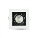 GU10 recessed frame/fixture, square, adjustable light direction, 100x100X38mm, recessed. size 90x90mm, white/black, V-TAC