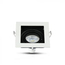GU10 recessed frame/fixture, square, adjustable light direction, 100x100X38mm, recessed. size 90x90mm, white/black, V-TAC