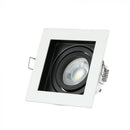 GU10 recessed frame/fixture, square, adjustable light direction, 100x100X38mm, recessed. size 90x90mm, white/black, V-TAC