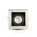 GU10 recessed frame/fixture, square, adjustable light direction, 100x100X38mm, recessed. size 90x90mm, satin nickel, V-TAC