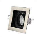 GU10 recessed frame/fixture, square, adjustable light direction, 100x100X38mm, recessed. size 90x90mm, satin nickel, V-TAC