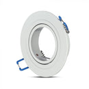 GU11 recessed frame/fixture, round, adjustable light direction, Ø91X25mm, recessed. Ø75mm, white, V-TAC