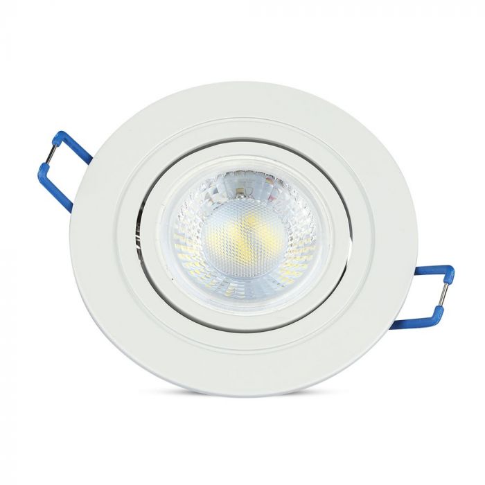 GU11 recessed frame/fixture, round, adjustable light direction, Ø91X25mm, recessed. Ø75mm, white, V-TAC