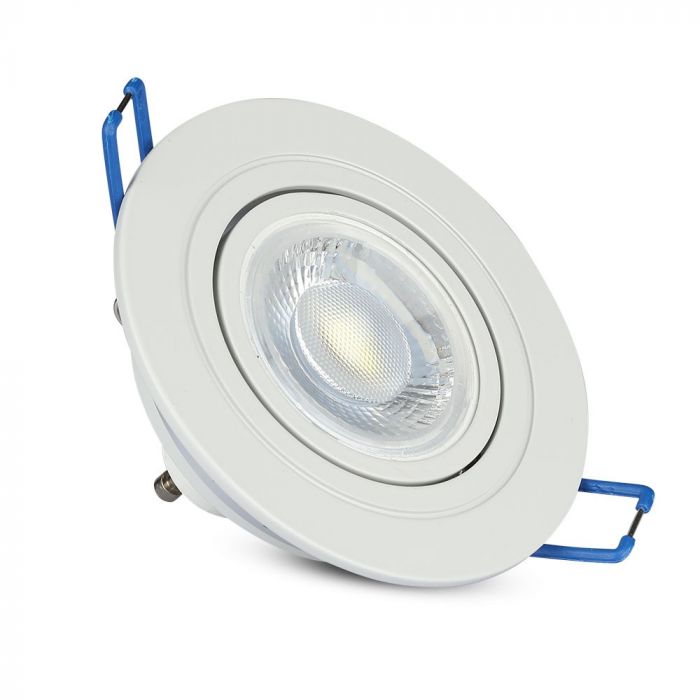 GU11 recessed frame/fixture, round, adjustable light direction, Ø91X25mm, recessed. Ø75mm, white, V-TAC