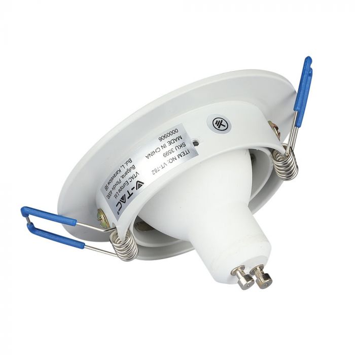 GU11 recessed frame/fixture, round, adjustable light direction, Ø91X25mm, recessed. Ø75mm, white, V-TAC