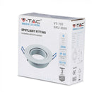 GU11 recessed frame/fixture, round, adjustable light direction, Ø91X25mm, recessed. Ø75mm, white, V-TAC