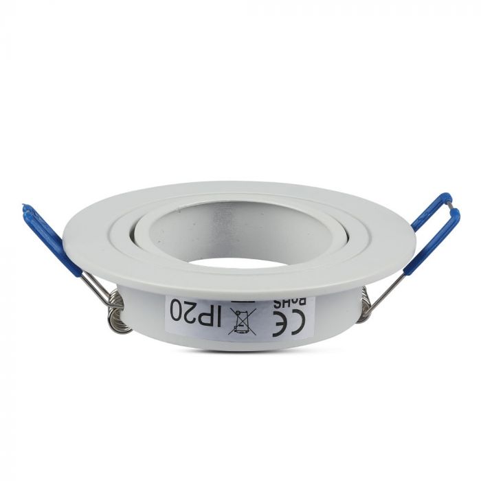 GU11 recessed frame/fixture, round, adjustable light direction, Ø91X25mm, recessed. Ø75mm, white, V-TAC