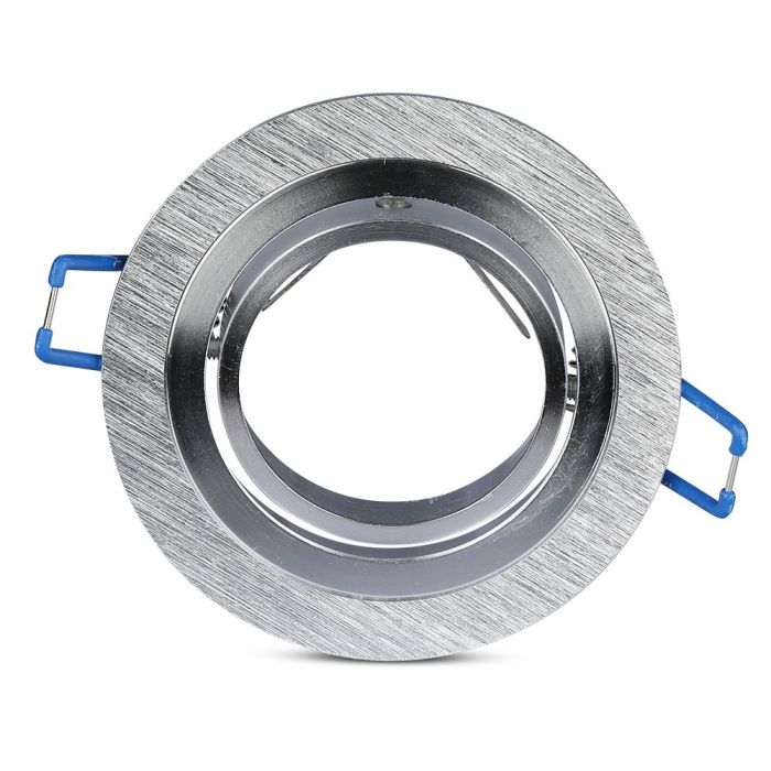 GU10 recessed frame/fixture, round, adjustable light direction, Ø91X25mm, recessed. Ø75mm, brushed aluminium, V-TAC