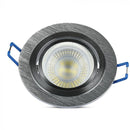 GU10 recessed frame/fixture, round, adjustable light direction, Ø91X25mm, recessed. Ø75mm, brushed aluminium, V-TAC