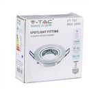 GU10 recessed frame/fixture, round, adjustable light direction, Ø91X25mm, recessed. Ø75mm, brushed aluminium, V-TAC