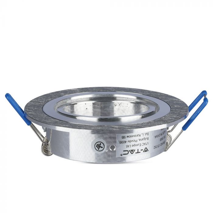 GU10 recessed frame/fixture, round, adjustable light direction, Ø91X25mm, recessed. Ø75mm, brushed aluminium, V-TAC