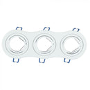 GU10 infälld ram/armatur för 3 glödlampor, rund form, justerbar ljusriktning, 255X91mm, infälld 235x75mm, vit, V-TAC