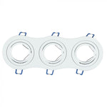 GU10 recessed frame/fixture for 3 bulbs, round shape, adjustable light direction, 255X91mm, recessed 235x75mm, white, V-TAC