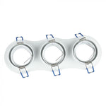 GU10 recessed frame/fixture for 3 bulbs, round shape, adjustable light direction, 255X91mm, recessed 235x75mm, white, V-TAC