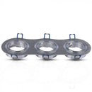 GU10 iebūvējams karkass/armatūra 3 spuldzēm, apaļas formas, regulējams apgaismojuma virziens, 255X91mm, iebūv. izm.235x75mm,  matēts alumīnijs, V-TAC