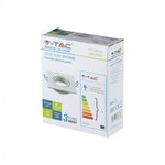 GU10 recessed frame/fixture, square, adjustable light direction, 91X91x25mm, recessed. Ø75mm, white, V-TAC