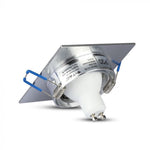 GU10 recessed frame/fixture, square, adjustable light direction, 91X91x25mm, recessed. Ø75mm, brushed aluminium, V-TAC