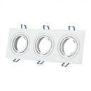 GU10 iebūvējams karkass/armatūra 3 spuldzēm, kvadrāta formas, alumīnija, V-TAC